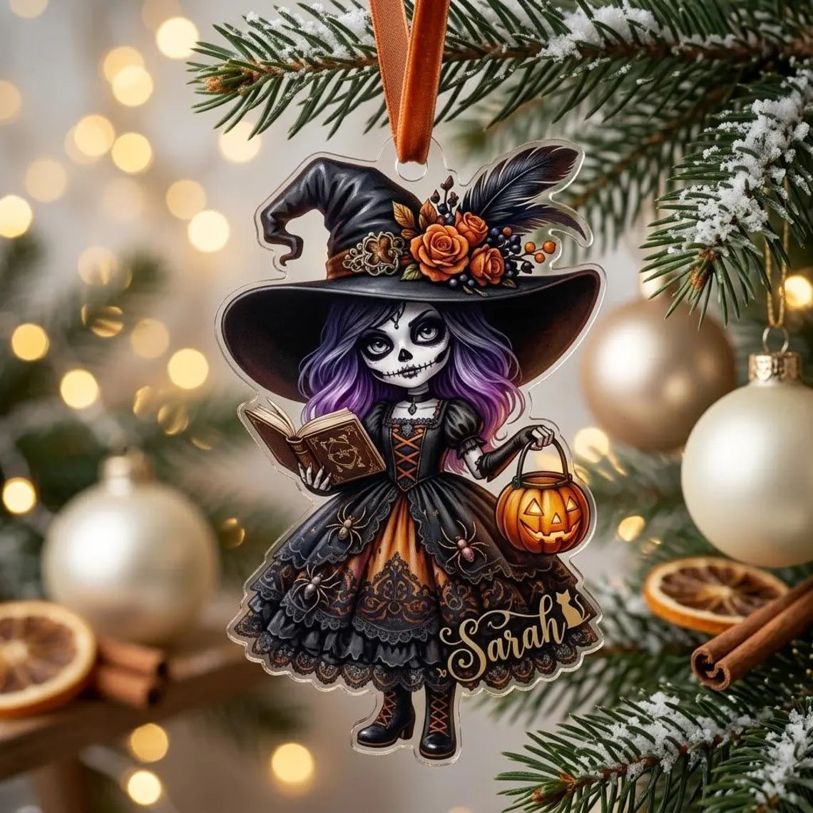 Little Witch Personalized Witch Custom Shaped Ornament, Tree Decor, Creepy Witchy Ornament for Wiccan, Preppy Ornament, Ornament Gift 2026