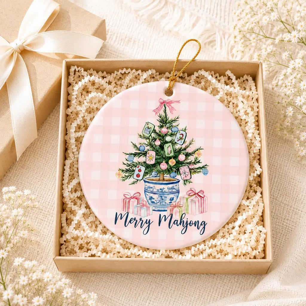 Merry Mahjong Christmas Ornament, Mahjong Lover Ornament, Mahjong Tree Decor, Holiday Gift for Mahjong Players, Christmas Keepsake