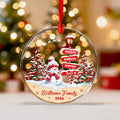 Family Names Christmas Ornament 2026, Personalized Family With Pets Ornaments, Family of 3 4, up to 20 Members