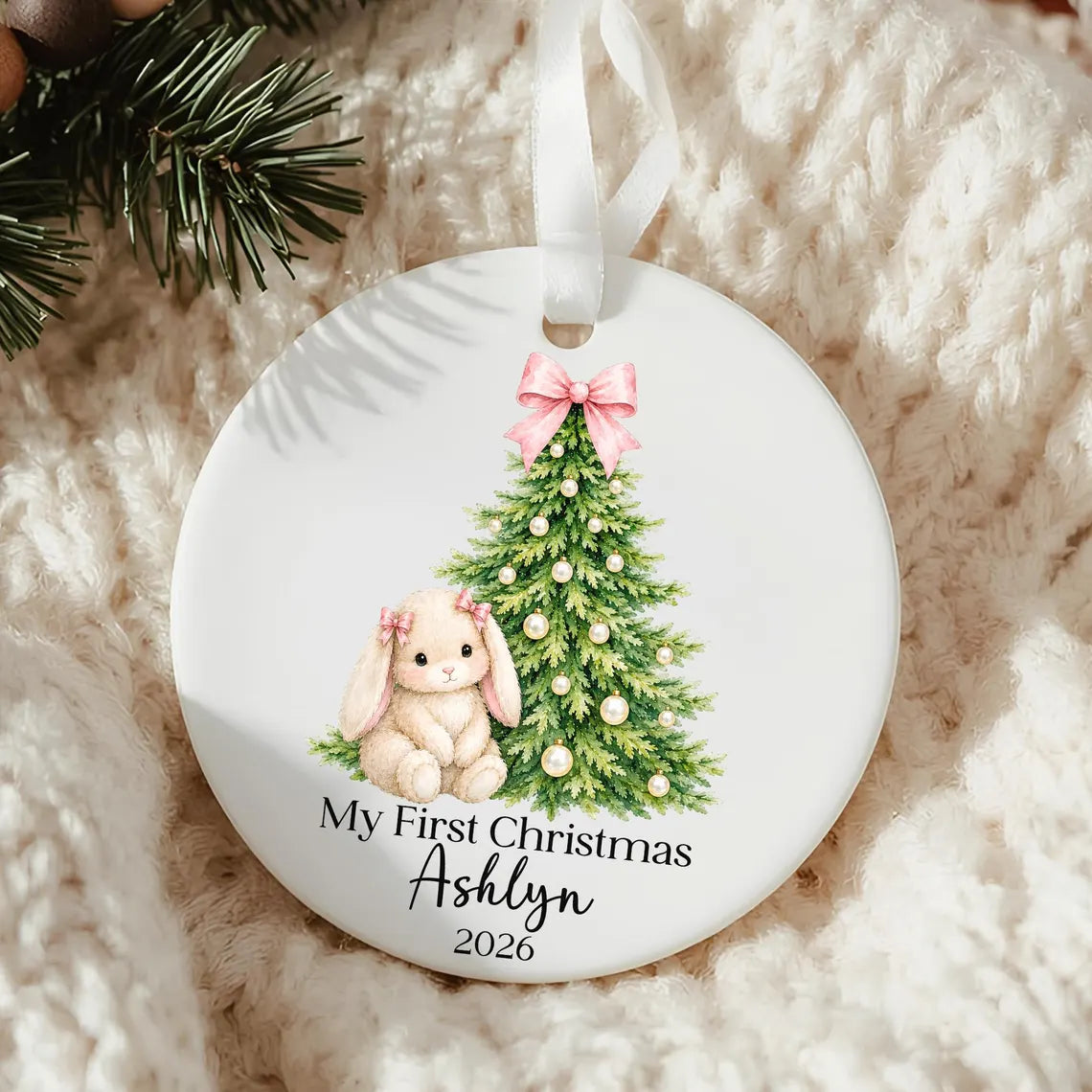 Baby Girl First Christmas Ornament, 1st Christmas, Newborn Gift, Baby xmas, Baby Shower Gift, Boy