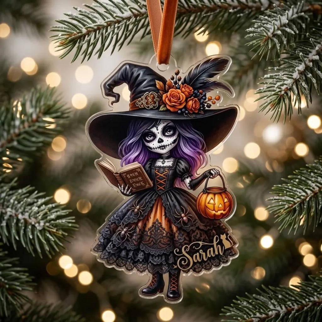 Little Witch Personalized Witch Custom Shaped Ornament, Tree Decor, Creepy Witchy Ornament for Wiccan, Preppy Ornament, Ornament Gift 2026