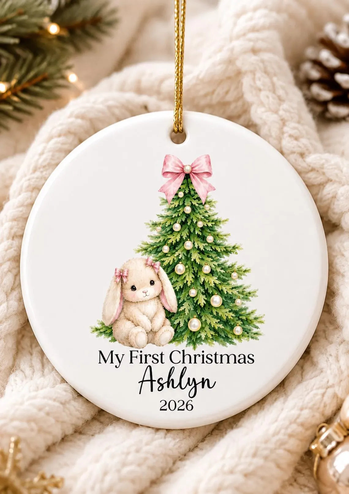 Baby Girl First Christmas Ornament, 1st Christmas, Newborn Gift, Baby xmas, Baby Shower Gift, Boy