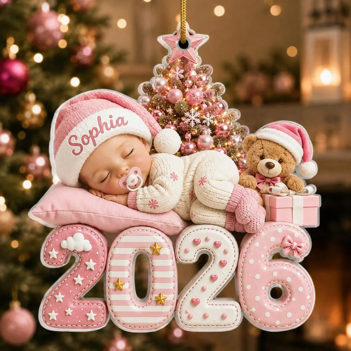 Personalized Baby's First Christmas Acrylic Ornament, Custom Baby Name 2026 Ornament, Baby Newborn Christmas Keepsake, New Parents Gift