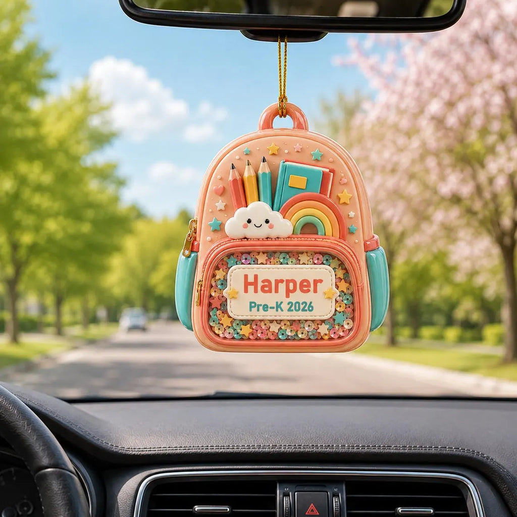 2D Flat Personalized Kindergarten 2026 Ornament, Custom Backpack Keepsake, First Day of School Gift