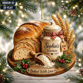 2D Flat Personalized Sourdough Kitchen Christmas Ornament, Custom Name Bread Baker Keepsake
