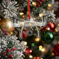 Personalized Drone Christmas Ornament, Custom Drone Pilot Xmas Tree Decor, Quadcopter Enthusiast Gift, Hobbyist Tech Holiday Ornament