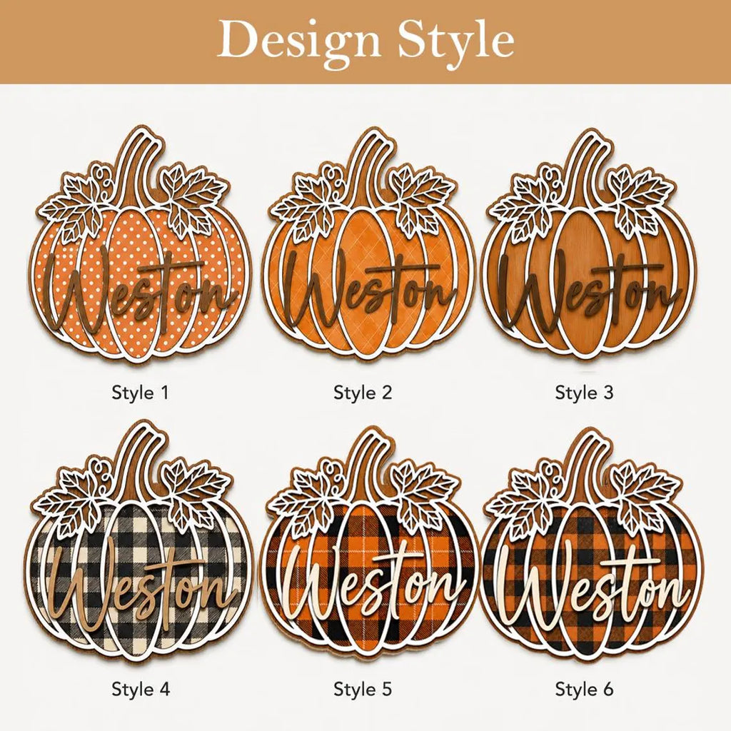 Personalized Pumpkin Door Hanger, Fall Wreath, Autumn Front Door Decor, Wooden Pumpkin Sign, Thanksgiving Decor, Housewarming Gift