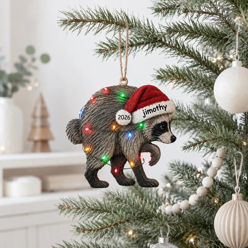 2D Flat imothy Wooden Ornament, Viral Seattle Raccoon Gift, Jimothy Christmas Decor, Funny Secret Santa Gift
