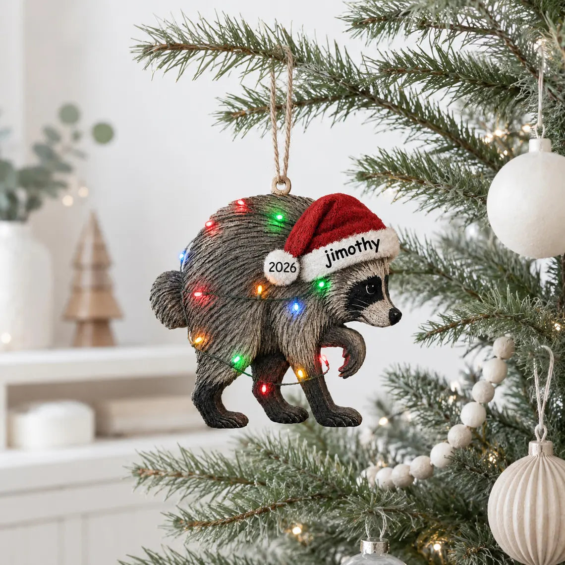 2D Flat imothy Wooden Ornament, Viral Seattle Raccoon Gift, Jimothy Christmas Decor, Funny Secret Santa Gift