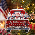 2D Flat Personalized 250th Anniversary USA Christmas Ornament 2026, Custom Family Name Patriotic Christmas Tree Ornament Gift for Mom Dad Family