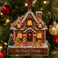 2D Flat Personalized Gingerbread House Acrylic Ornament, Custom Gingerbread Family Ornament, Faux 3D Holiday Decor, 2026 Christmas Keepsake