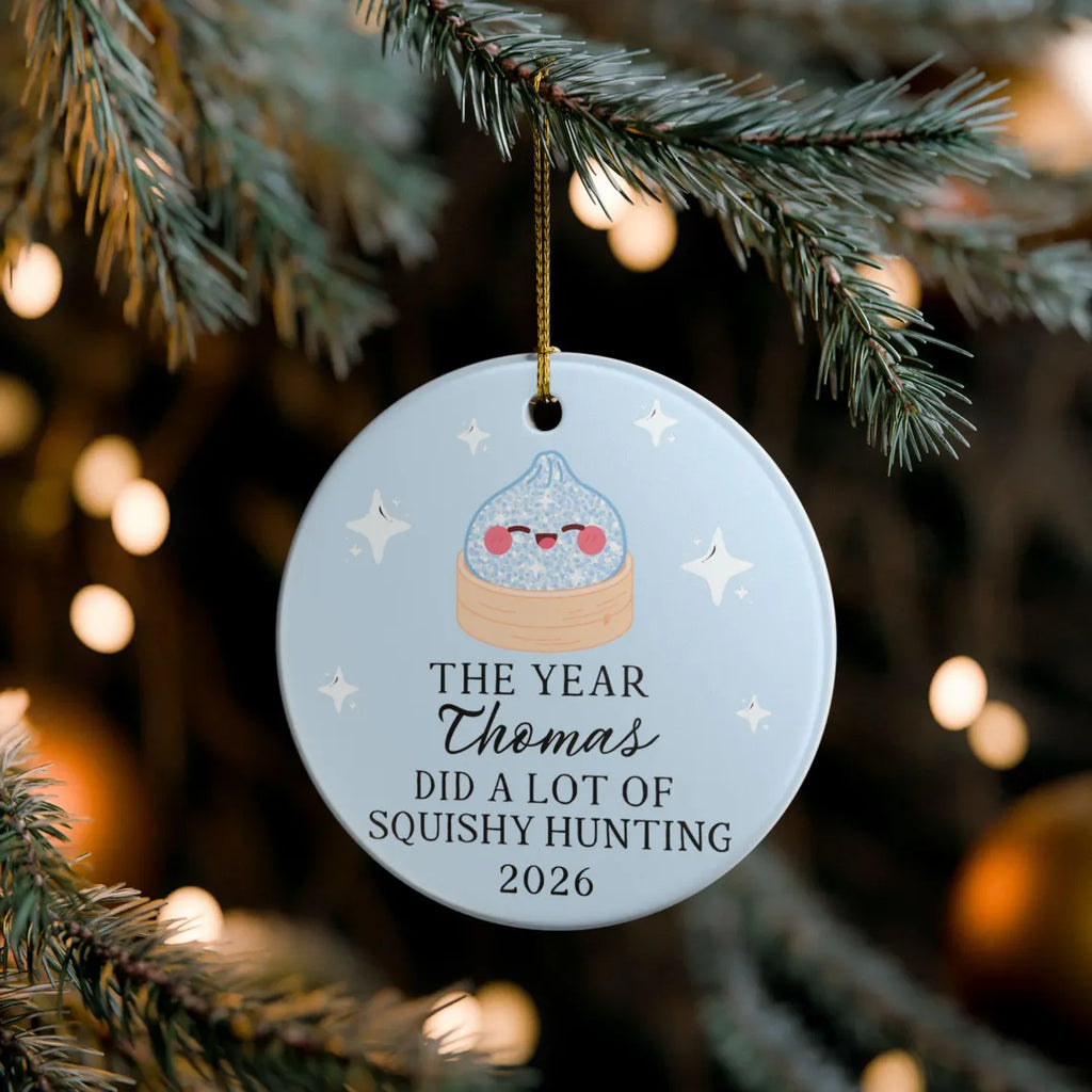 Squishy ornament, Squishy lover gift, Dumpling ornament, Custom ornaments for kids, Kids Personalized name ornament