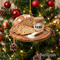 2D FlatPersonalize Sourdough Bread Christmas Ornament, Custom Artisan Baker Gift, Sourdough Loaf Decor, Pastry Chef Tree Ornament
