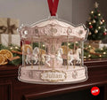2D Flat Personalized Carousel Christmas Ornament, Custom Name Merry-Go-Round Horse Keepsake
