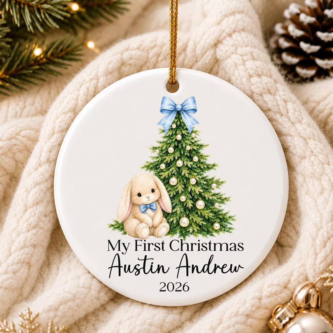 Baby Girl First Christmas Ornament, 1st Christmas, Newborn Gift, Baby xmas, Baby Shower Gift, Boy
