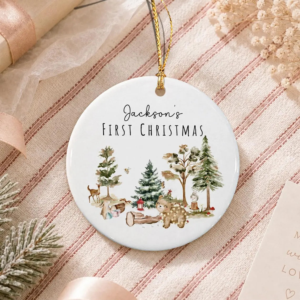 Personalized Baby's First Christmas Ornament 2026, Baby Shower Photo Keepsake