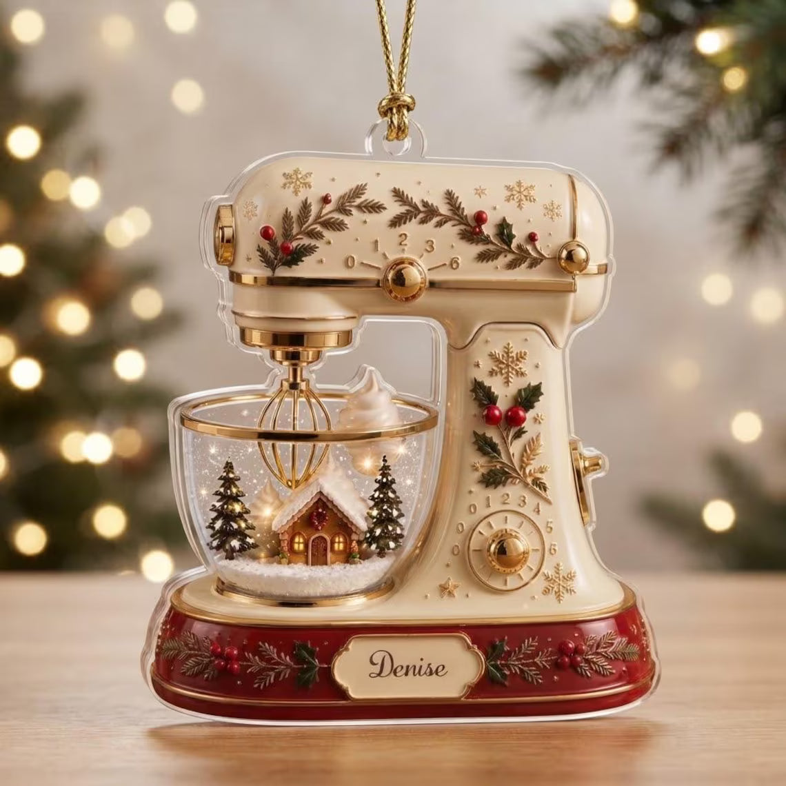 2D Flat Personalized Kitchen Stand Mixer Christmas Ornament – Custom Baker Gift, Vintage Baking Decor