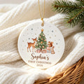 Babys First Christmas Ornament Ceramic, Personalized Baby's First Christmas Ornament Girl, Christmas Ornament for Baby Girl, New Baby Gift