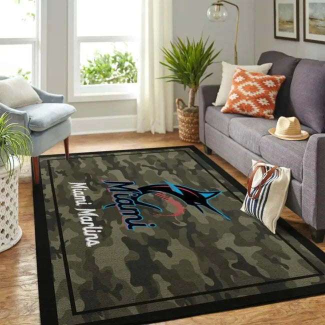 Miami Marlins Rug – Camo for Living Room D...