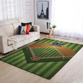Baseball Diamond Floor Mat for Sports Rooms Gree...