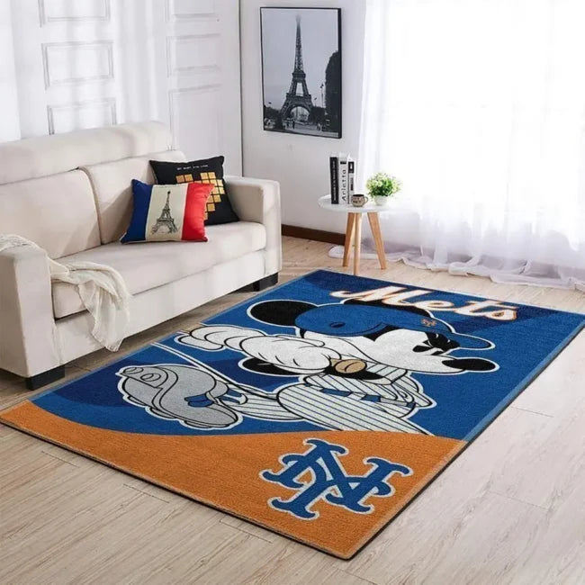 Mets Kids Rug with Fun Cartoon Design for Playro...