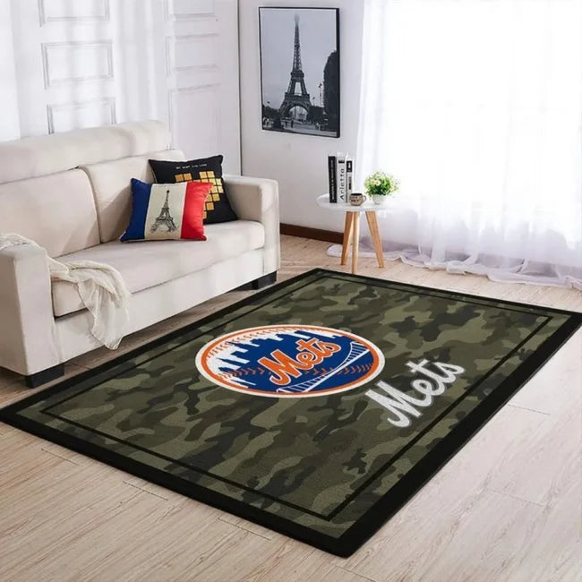 Camouflage Mets Logo Rug Perfect for Living Room...