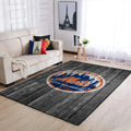 Mets Logo Rug for Living Room Home Decor Black a...