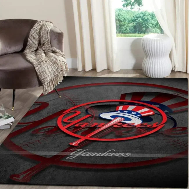 Yankees Baseball Area Rug for Living Room Decor ...