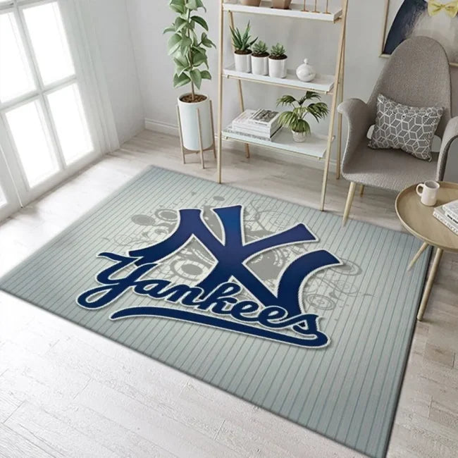 Yankees Logo Rug for Living Room Comfort and Sty...