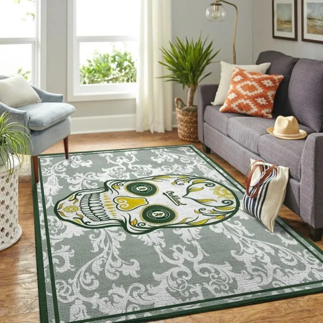 Floral Skull Floor Mat for Stylish Home Decor Gr...