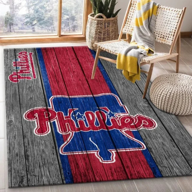 Philadelphia Phillies Rug – Wooden Pattern...