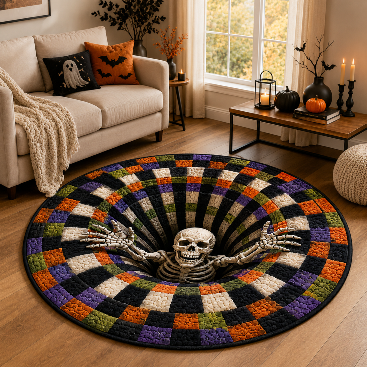 Chaotic Club Halloween Hypnotic Vortex 3D Rug