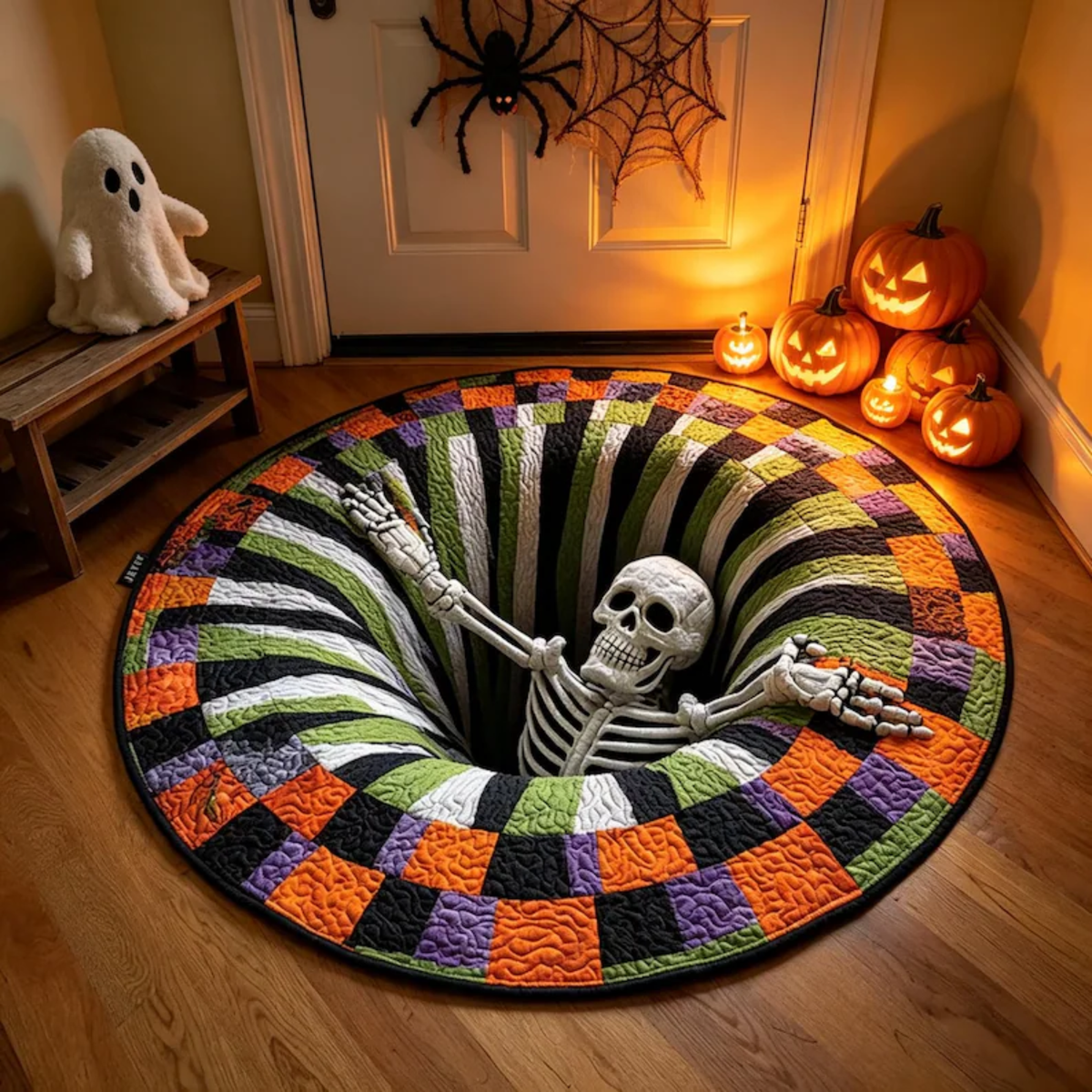 Chaotic Club Halloween Hypnotic Vortex 3D Rug