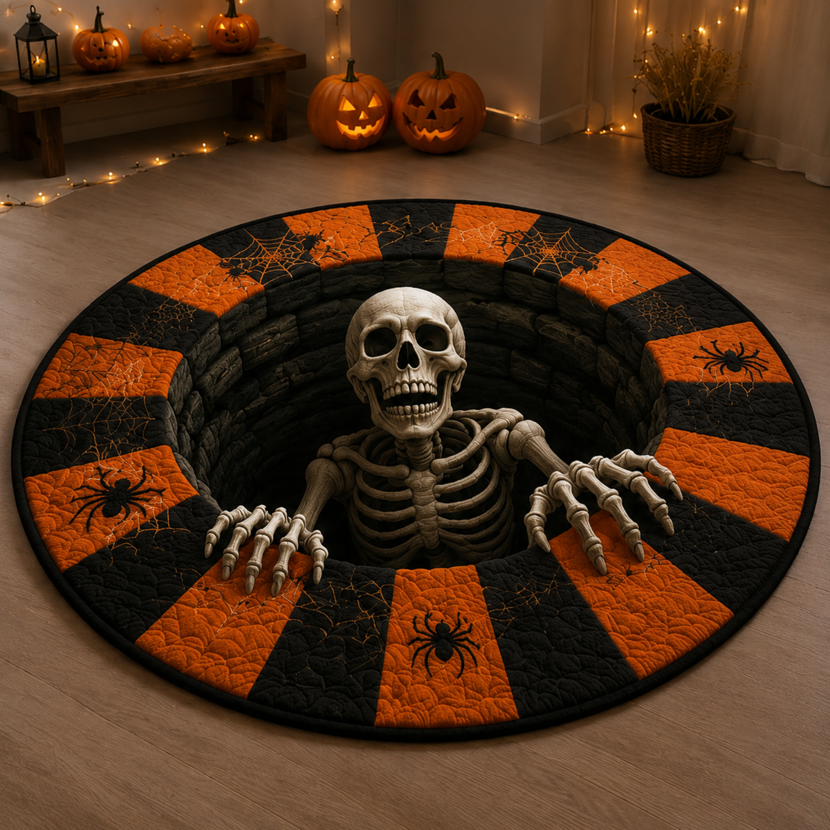 Chaotic Club Creepy Crawling Monster 3D Illusion Round Rug