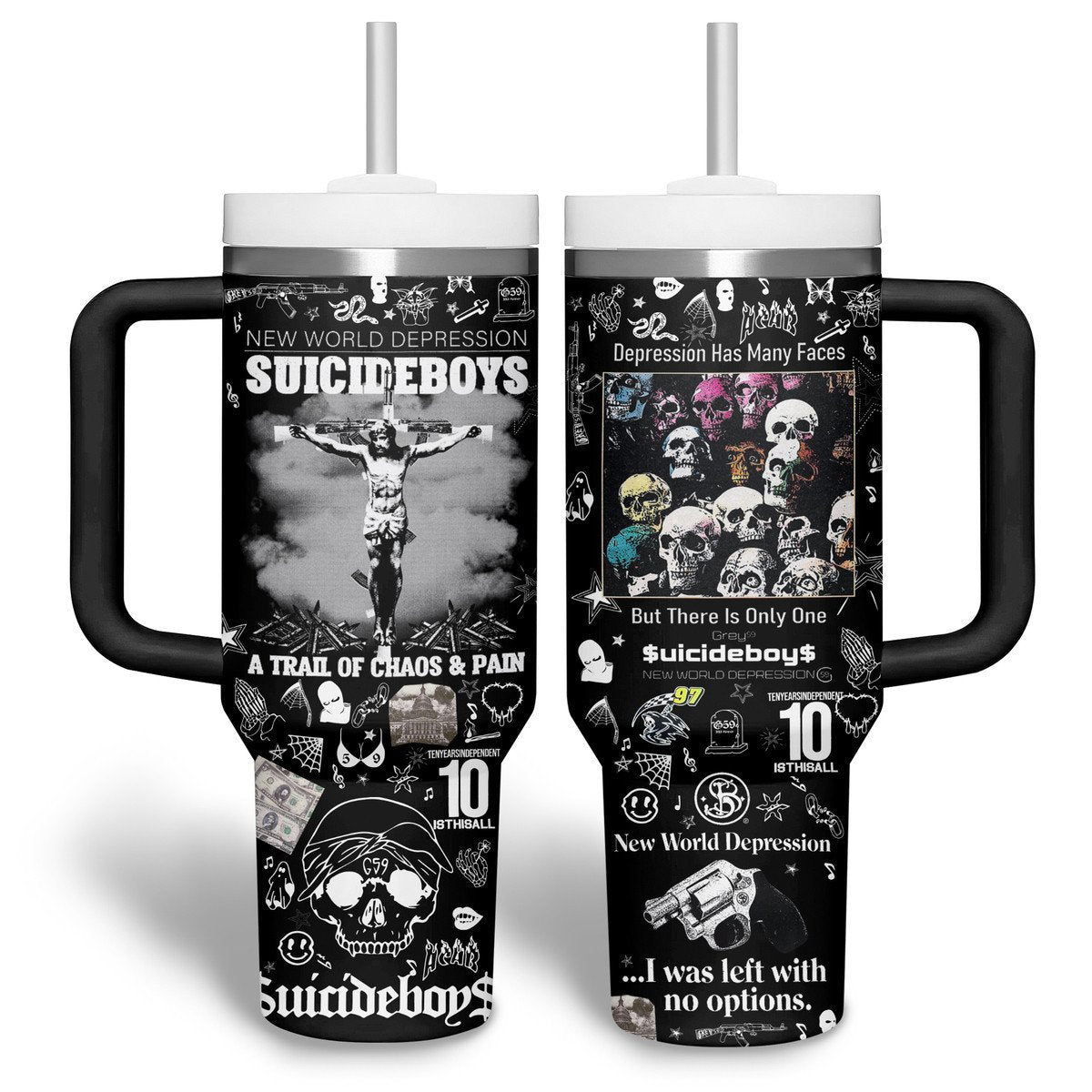 Suicideboys Music Custom Stanley Quencher 30oz or 40oz Stainless Steel Tumbler With Handle HG