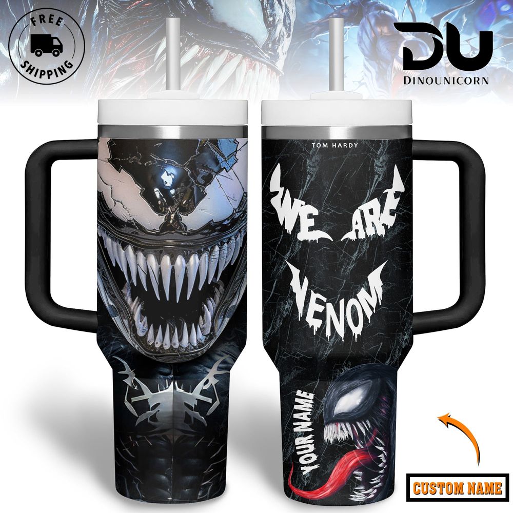 Venom Movies Custom Stanley Quencher 30oz or 40oz Stainless Steel Tumbler With Handle HG With Handle