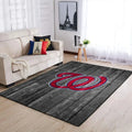 Wood Floor Rug with Washington Logo for Living R...